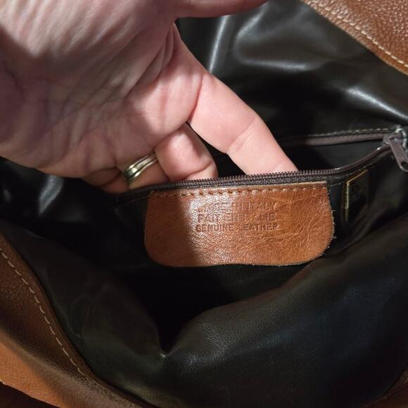 Vintage Carla Marci Made In Italy Genuine Leather Woven Shoulder Bag Large - Picture 7 of 11